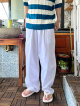Daily linen ice banding wide pants