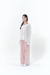 Velvet Lace Track Pants Pink