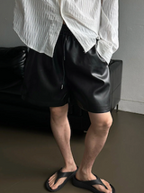 [S/S] レザーバンディングハーフパンツ(4color)