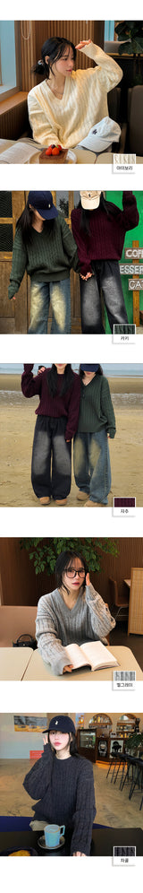 Benr loose basic twisted knitwear