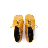 Square Lace-Up Open Toe Heel(Yellow)