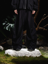 RELABEL 24AW Chrysalis - Silence Machete Cut And Pleated Three-dimensional Pleated Deconstructed Suit Trousers