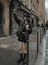 Lulu Banding Leather Shorts