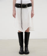 Broderie Asymmetric Skirt - White