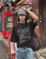 Estory レタリング半袖Tシャツ