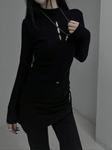 three slit ribbed knit