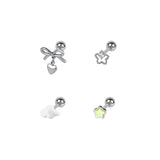 [SET] パステルスタークラウドリボンピアス
