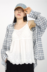 (UNISEX)エアリーコットンチェックシャツ(3colors)