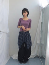 U-Neck Three-Quarter Slim Line Cotton Top
