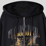 Winnie crop two way hoodie zip-up