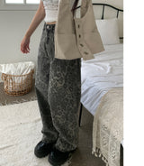 Wild High-Waist Leopard Wide Long Pants (One Color)