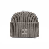VA Curved Logo Washed Beanie / Khaki Gray