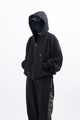 Huile Incision Hooded Zip-Up