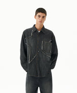 STAR RAW CUT DENIM SHIRT
