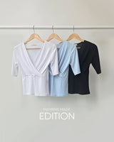 【MADE】Shirring wrap t-shirt