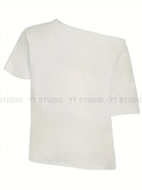 リップオフショルダーTシャツ