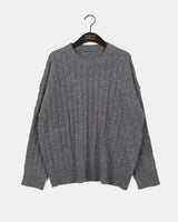 [Wool 20🧶] リヘルケーブルツウィステッドラウンドニットウェア