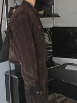 Winter Velvet Denim Western Jacket (2color)