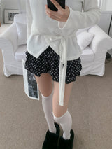 ドティナラッフルドットミニパンツスカート (Black)