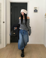 [ORIGINAL] DARE Off-Shoulder Rib Knit
