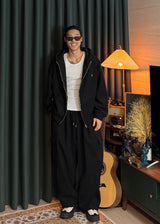 Unisex Couple Golden Hooded Sweatshirt and Cargo Drawstring Pants Set