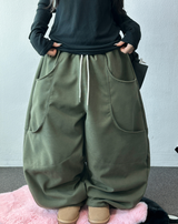 ドイングツーポケットフリースバルーンワイドパンツ🖤🤎 4カラー