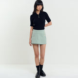 Button Detail Skort Green