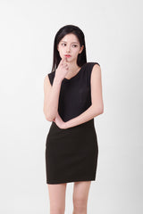 シンプルノースリーブミニワンピース Black