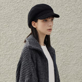 VA Stud Wool Combo Newsboy Cap / Black