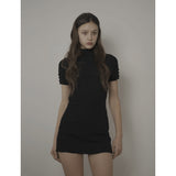 EVE HALF NECK DRESS-BLACK