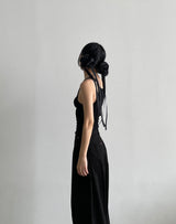 サテンストラップシュシュ (BLACK)