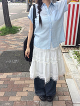 Mame One Pocket Roll-Up Short Sleeve Collar Over Shirt