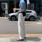 LMN エッセンシャルワンタックバンディングクールワイドパンツ (2カラー)
