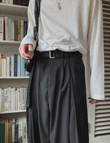 ロイドピンタックマキシワイドベルトスラックス