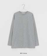 [unisex] Napyu Slit Over Plain Long Sleeve Tee