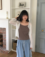 Dirin フラワークロップドノースリーブ