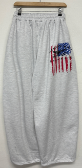 HIP PRINT AMERICAN FLAG VER🤍🤎 ツープリーツバルーンコットンパンパンツ - 4 COLORS