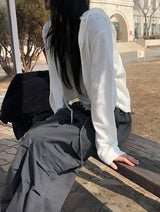 Mobo Banding Cargo Pintuck Wide Pants