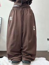 STREET PATCH WIDE PANTS 🤎🤍🖤3COLOR