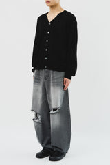 Destoryed Balloon Denim (2color)