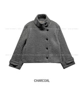 [wool 40%] スティンアルパカハイネックコート