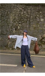Number Navy Casual Banding Pants