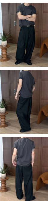 [F/W] Steady stripe two tuck wide pants(2color)
