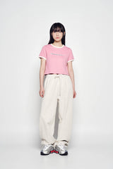 25SS スネークイニシャルリンガークロップ半袖Tシャツ パステルピンク