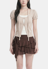 Dalen Layered Puff Cardigan Set