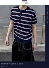 Diron Striped Henley Knit