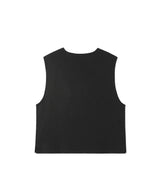 [DOJINOI] LINEN V-NECK VEST BLACK