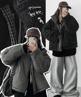 Mons reversible wool checkered padded jumper