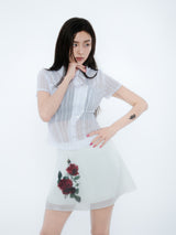 ASYMMETRIC STRIPE SHIRTS [WHITE]