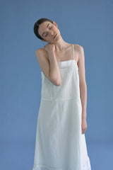 T/T ピンタック スリップ ロングワンピース (white)